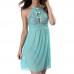 Bowknot Halter Backless Nightdress Sleeveless Translucent Lace Women Sleepwear