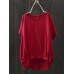 Women Batwing Sleeve Cotton Asymmetrical Blouse