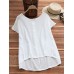 Women Batwing Sleeve Cotton Asymmetrical Blouse