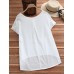 Women Batwing Sleeve Cotton Asymmetrical Blouse