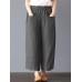 Women Stripe Elastic Waist Wide Leg Pants