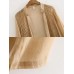 Vintage Solid Stand Collar Pleated Cardigans Long Shirt