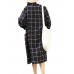 Vintage Women Cotton Loose Plaid V-neck Long Sleeve Outerwear Cardigans