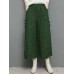 Vintage Women Elastic Waist Jacquard Wide Leg Pants