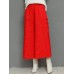 Vintage Women Elastic Waist Jacquard Wide Leg Pants