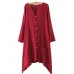 Vintage Women Solid Color Chinese Style Linen Cotton Cardigans