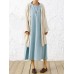 Vintage Long Sleeve Cotton Solid Color Cardigans for Women