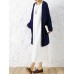 Vintage Long Sleeve Cotton Solid Color Cardigans for Women