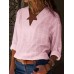 Women Long Sleeve V Neck Casual Loose Blouse