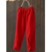 Vintage Women Cotton Linen Trousers Pants with Pocket