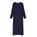 Women Pure Color Buttons Split Hem Maxi Shirt Dress