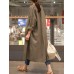 Casual Women Long Sleeve Solid Color Mid-long Cardigans