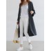 Casual Women Long Sleeve Solid Color Mid-long Cardigans