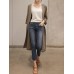 Casual Women Long Sleeve Solid Color Mid-long Cardigans