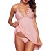 Transparent Floral Lace Harness Pajamas Sexy Women Sleepwear Dress With Tongs