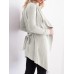 Casual Women Long Sleeve Lapel Irregular Hem Cardigans with Belt