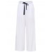 High Drawstring Waist Pure Color Wide Leg Pants