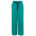 High Drawstring Waist Pure Color Wide Leg Pants