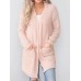 Casual Women Solid Color Fleece Cardigans with Pockets