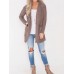 Casual Women Solid Color Fleece Cardigans with Pockets