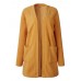 Casual Women Solid Color Fleece Cardigans with Pockets