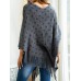 Casual Women Loose Irregular Hem Jumpers Cardigans