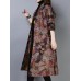 Vintage Women Cotton Folk Style Floral Print Long Cardigans