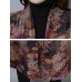 Vintage Women Cotton Folk Style Floral Print Long Cardigans