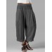 Women High Waist Loose Casual Wide Leg Pants Solid Color Trousers