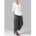 Women High Waist Loose Casual Wide Leg Pants Solid Color Trousers