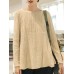 Women Casual Crew Neck Long Sleeve Solid Blouse