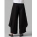 Women Casual Elastic Waist Loose Pants Wide Leg Trousers