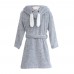 Cartoon Rabbit Thick Robes Coral Fleece With Hat Cute Nightgown