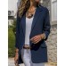 Women Autumn Long Sleeve Office Casual Fit Turn-Down Collar Blazers