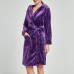 Thick Coral Fleece Long Sleeve Belt Robes With Hat Nightgown