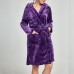 Thick Coral Fleece Long Sleeve Belt Robes With Hat Nightgown