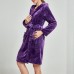 Thick Coral Fleece Long Sleeve Belt Robes With Hat Nightgown