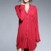 Plus Size Modal Long Sleeve Shirt V Neck Button Nightgown