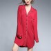 Plus Size Modal Long Sleeve Shirt V Neck Button Nightgown