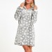 Coral Fleece Lovely Warm Long Sleeve Pocket Nightgown