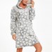 Coral Fleece Lovely Warm Long Sleeve Pocket Nightgown