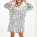 Coral Fleece Lovely Warm Long Sleeve Pocket Nightgown