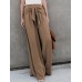 Women High Waist Front Tie Loose Casual Wide Leg Pants