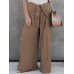 Women High Waist Front Tie Loose Casual Wide Leg Pants