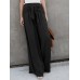 Women High Waist Front Tie Loose Casual Wide Leg Pants