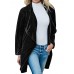 Casual Women Solid Color Lapel Velvet Cardigans with Pockets