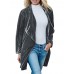 Casual Women Solid Color Lapel Velvet Cardigans with Pockets