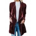 Casual Women Solid Color Lapel Velvet Cardigans with Pockets