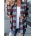 Casual Women Plaid Patchwork Long Sleeve Cardigans