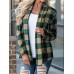 Casual Women Plaid Patchwork Long Sleeve Cardigans